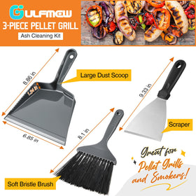 Gulfmew pellet grill ash soft-bristle brush cleans fine debris without scratching