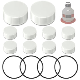 Gulfmew replacement caps on a white fountain ensure secure water flow.
