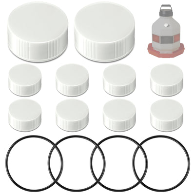 Gulfmew replacement caps on a white fountain ensure secure water flow.