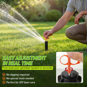 Gulfmew professional lawn irrigation tool in action for arc tuning.