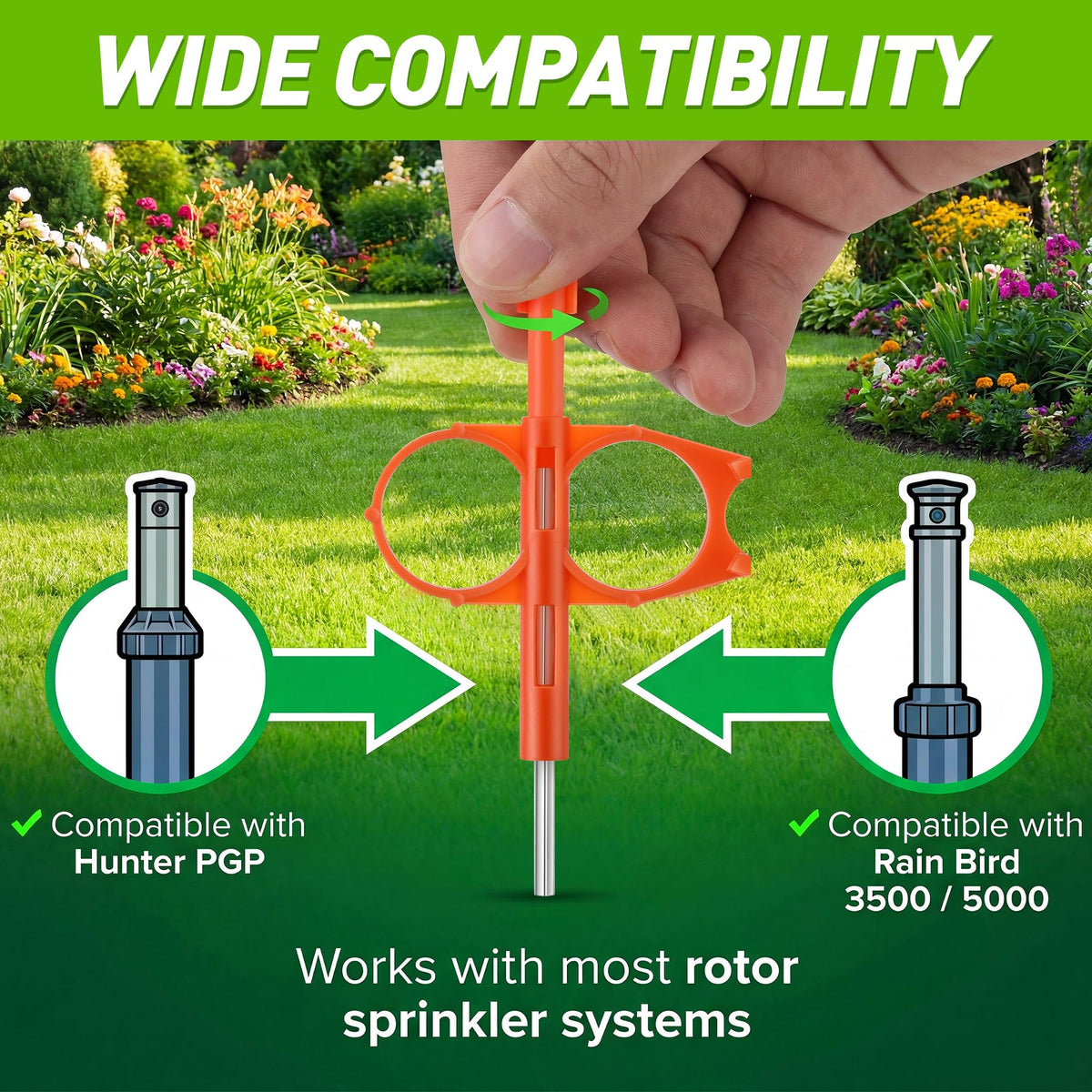 Gulfmew Rain Bird 3500/5000 compatibility enables versatile rotor use.