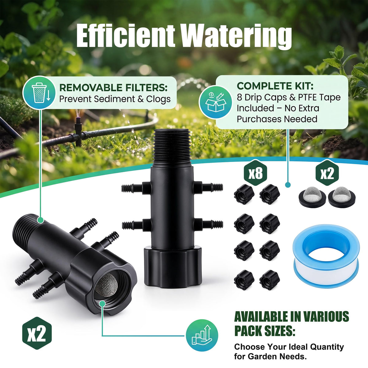 Gulfmew riser adapter converts 1/2in lines to 1/4in drip tubing