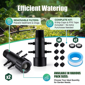 Gulfmew riser adapter converts 1/2in lines to 1/4in drip tubing