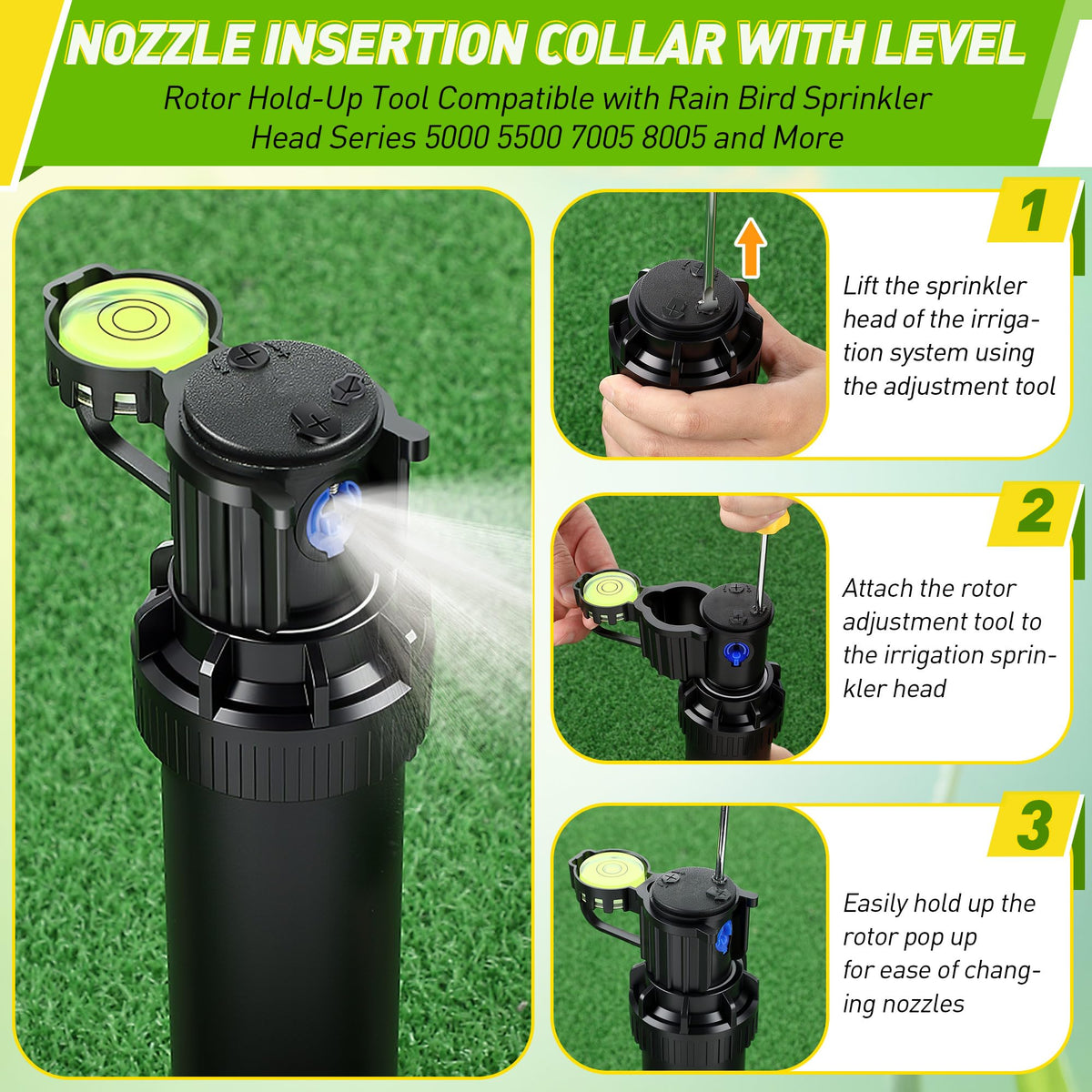 Gulfmew rotor adjustment tool fine tunes arc and distance for accurate irrigation.