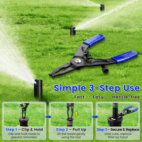 Gulfmew spray head tool in use on a lawn for irrigation maintenance