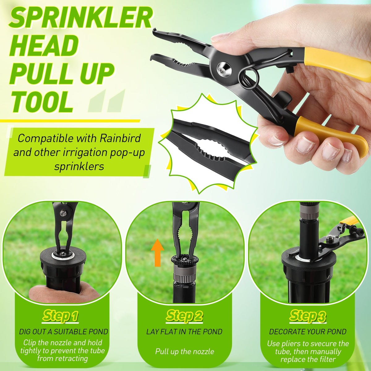 Gulfmew spray head pull-up tool eases nozzle changes.