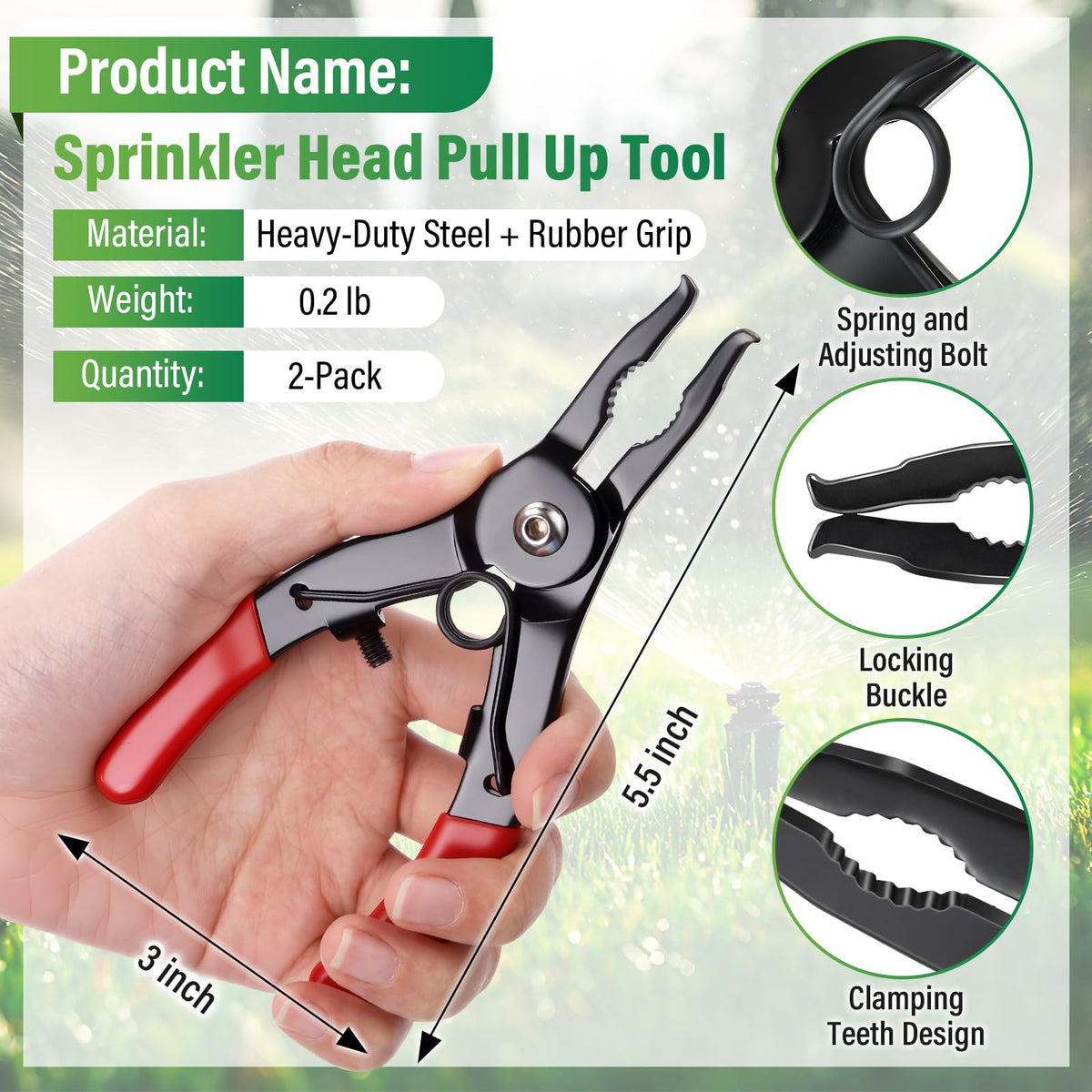 Gulfmew sprinkler adjustment key for accurate nozzle and arc tweaks.