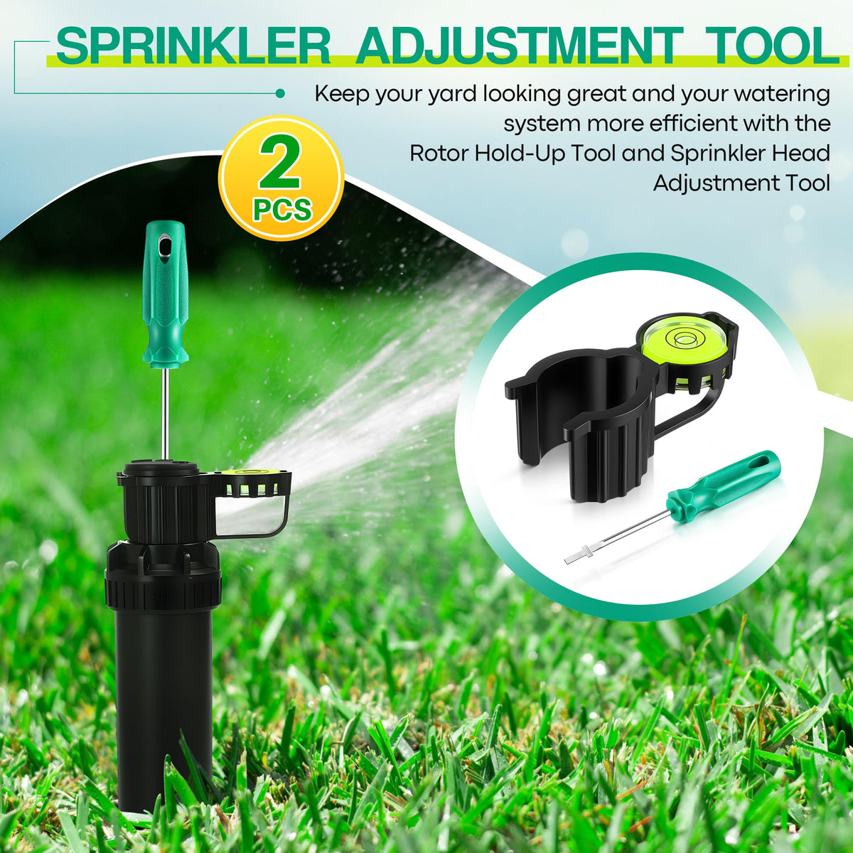 Gulfmew sprinkler arc and distance adjustment in use saves water and time