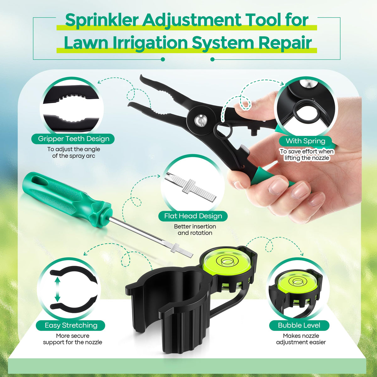 Gulfmew sprinkler head pull up tool raises pop-up heads easily