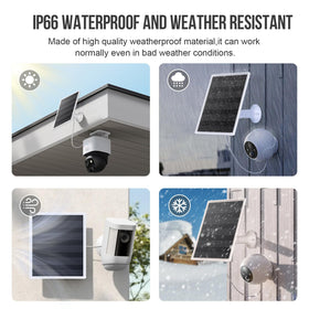 Gulisot solar panel kit provides flexible outdoor installation with a 10 ft cable