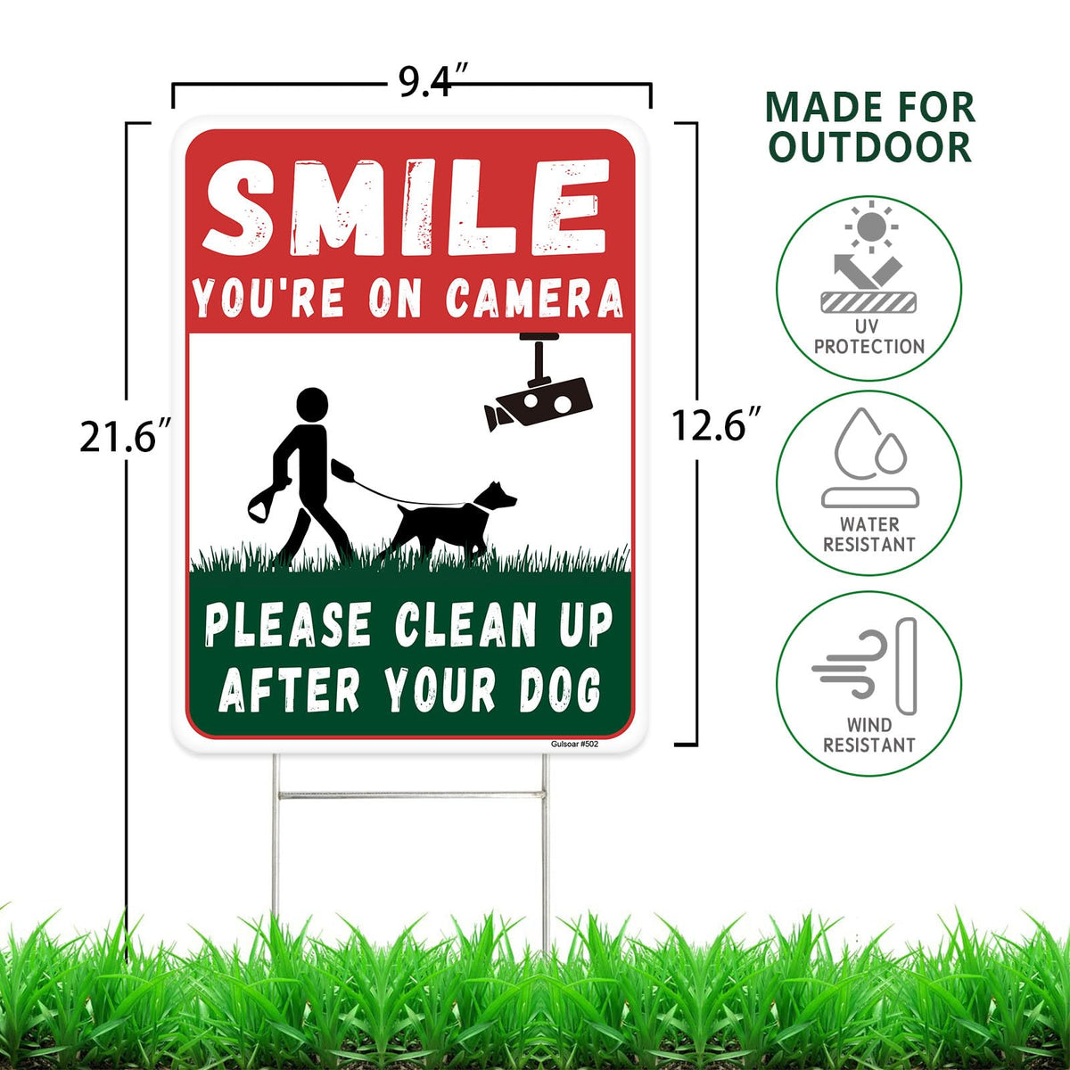 Gulsoar double-sided sign reads from all directions outdoors