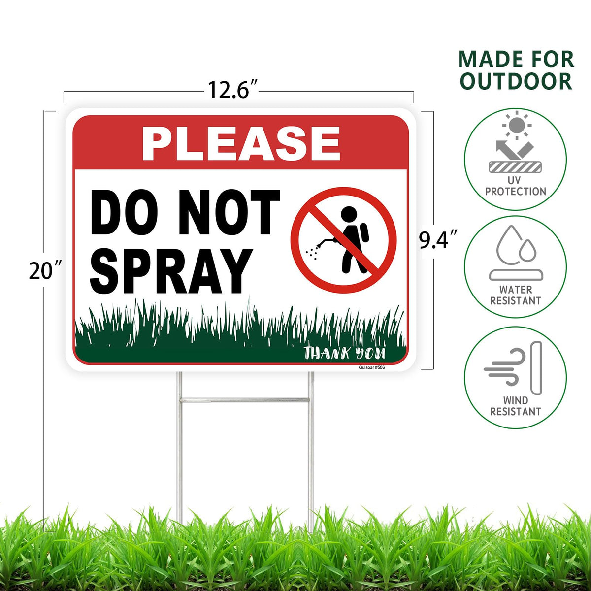 GulSoar double-sided sign with metal stakes for clear visibility.