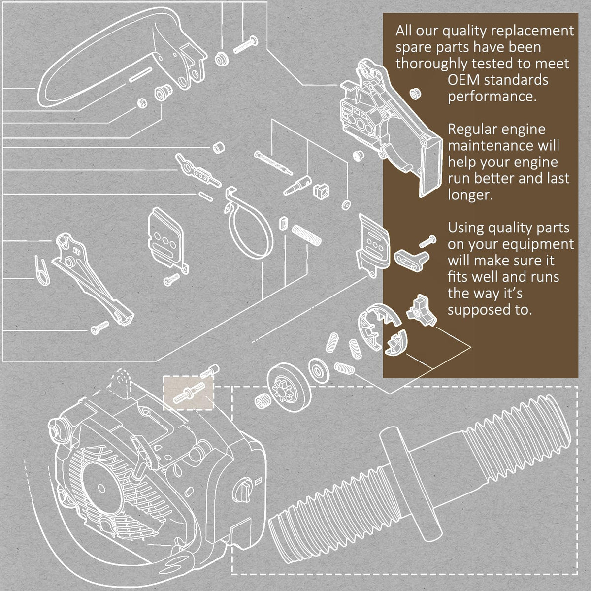 GULUANT guide bar stud for Echo CS-352 aids precise alignment