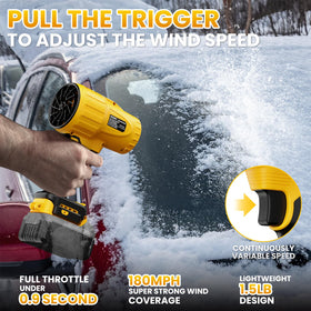 GUNOZE leaf blower delivering 180 MPH air flow for thorough outdoor cleaning