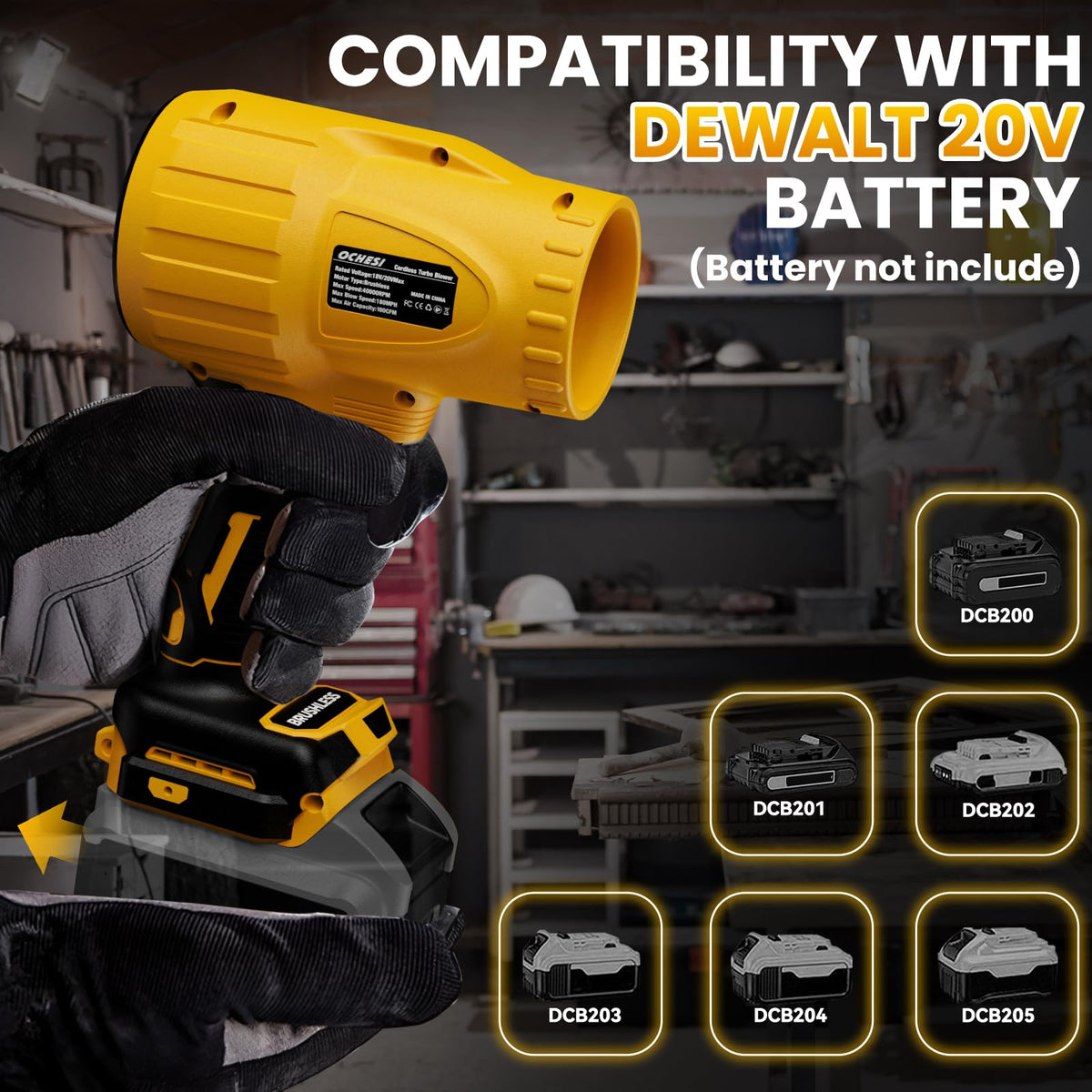 GUNOZE leaf blower 40,000 RPM brushless motor for efficient cleaning