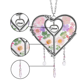 GUOER Heart Suncatcher zinc alloy frame for durable decor.