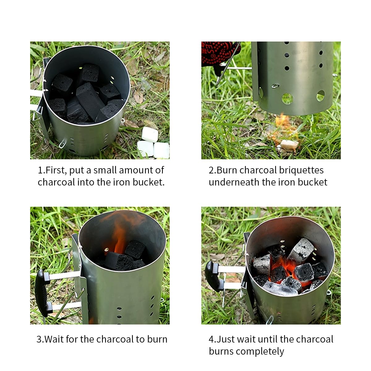Guogiyala chimney starter with optimized-grid design speeds up heat production.