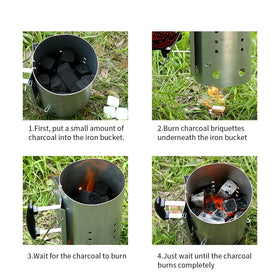 Guogiyala chimney starter with optimized-grid design speeds up heat production.