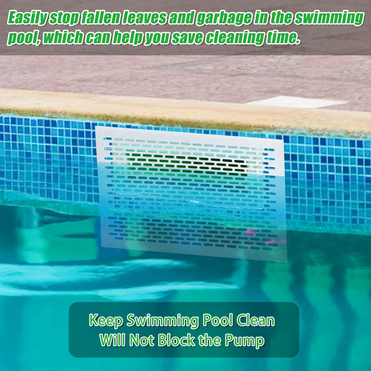 Guotwozi pool skimmer net mesh catching leaves before reaching the pump