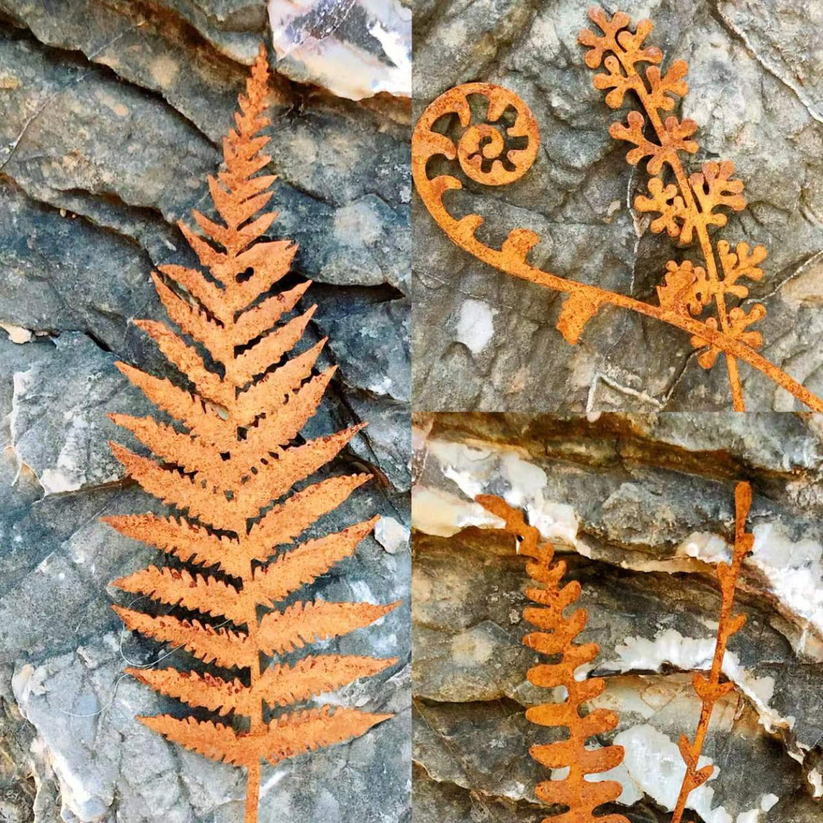 GUOXIAOER garden decor stakes in vintage rust finish.