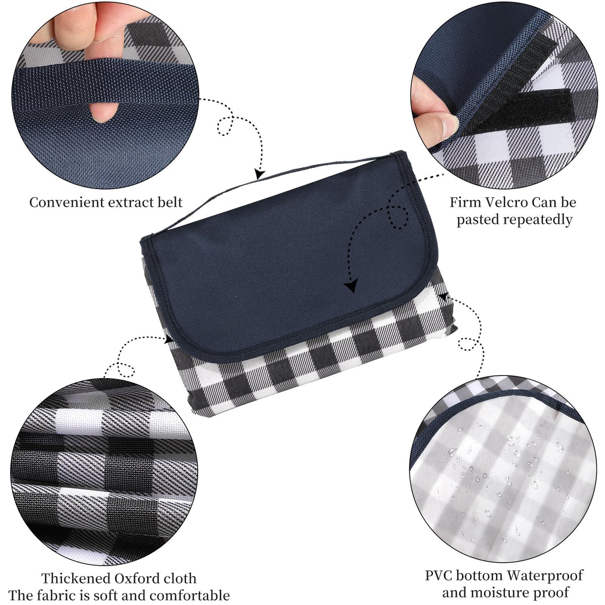 GUSUWU large outdoor blanket seats 6-8 people on grass