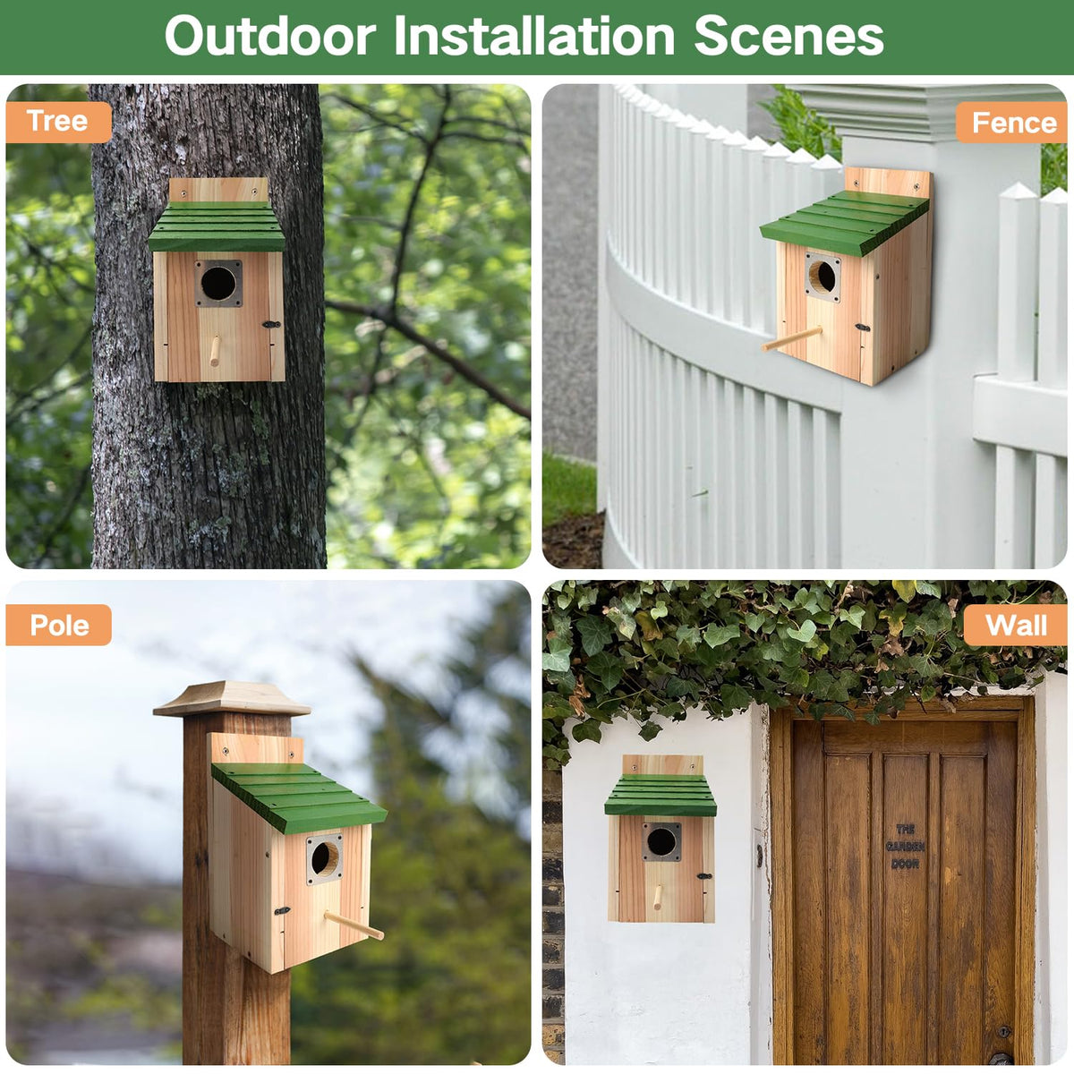 Gute Bird House easy assembly with screws and rope for quick setup