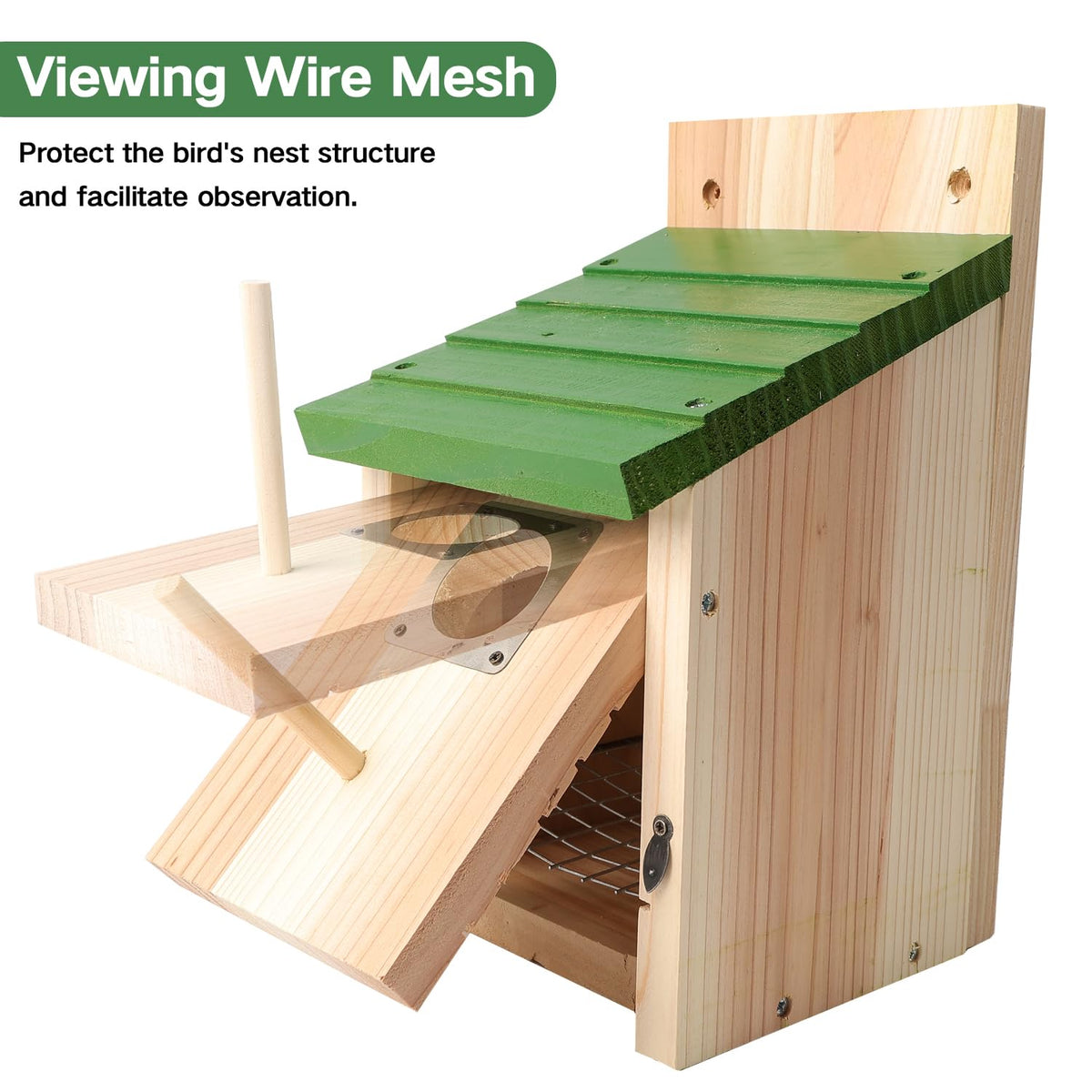 Gute Bird House removable front door for simple seasonal cleaning