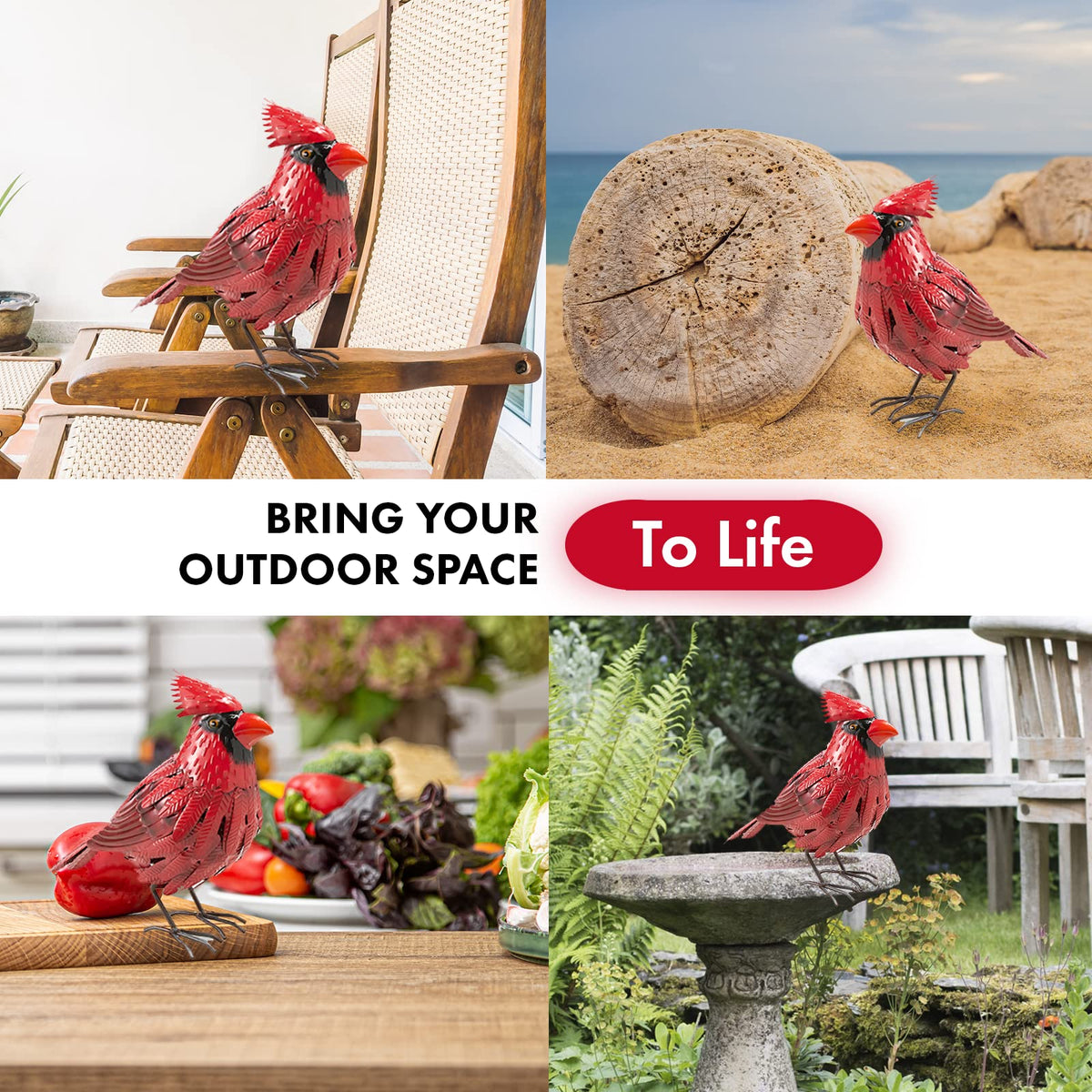 GUTE Cardinal hand-painted colors enhance realism