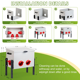 GVGBUK feeder features two handles for easy relocation around the coop.