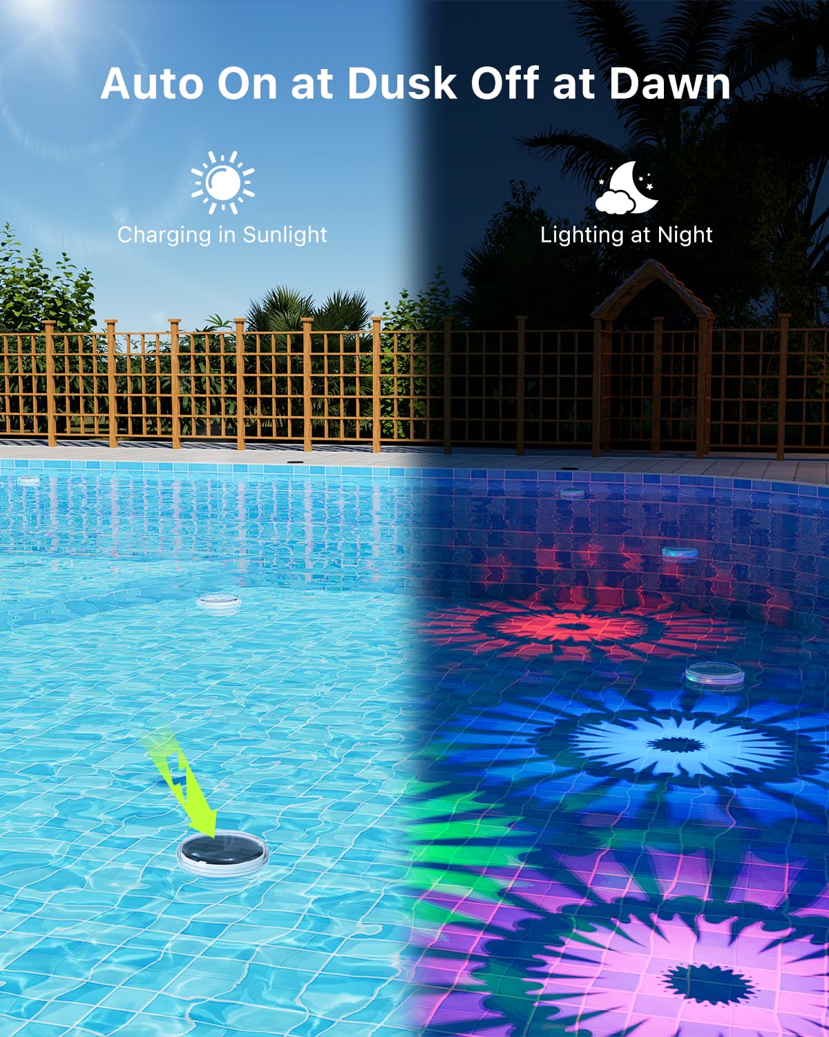 GVSHINE pool light remote brightness settings for customized glow