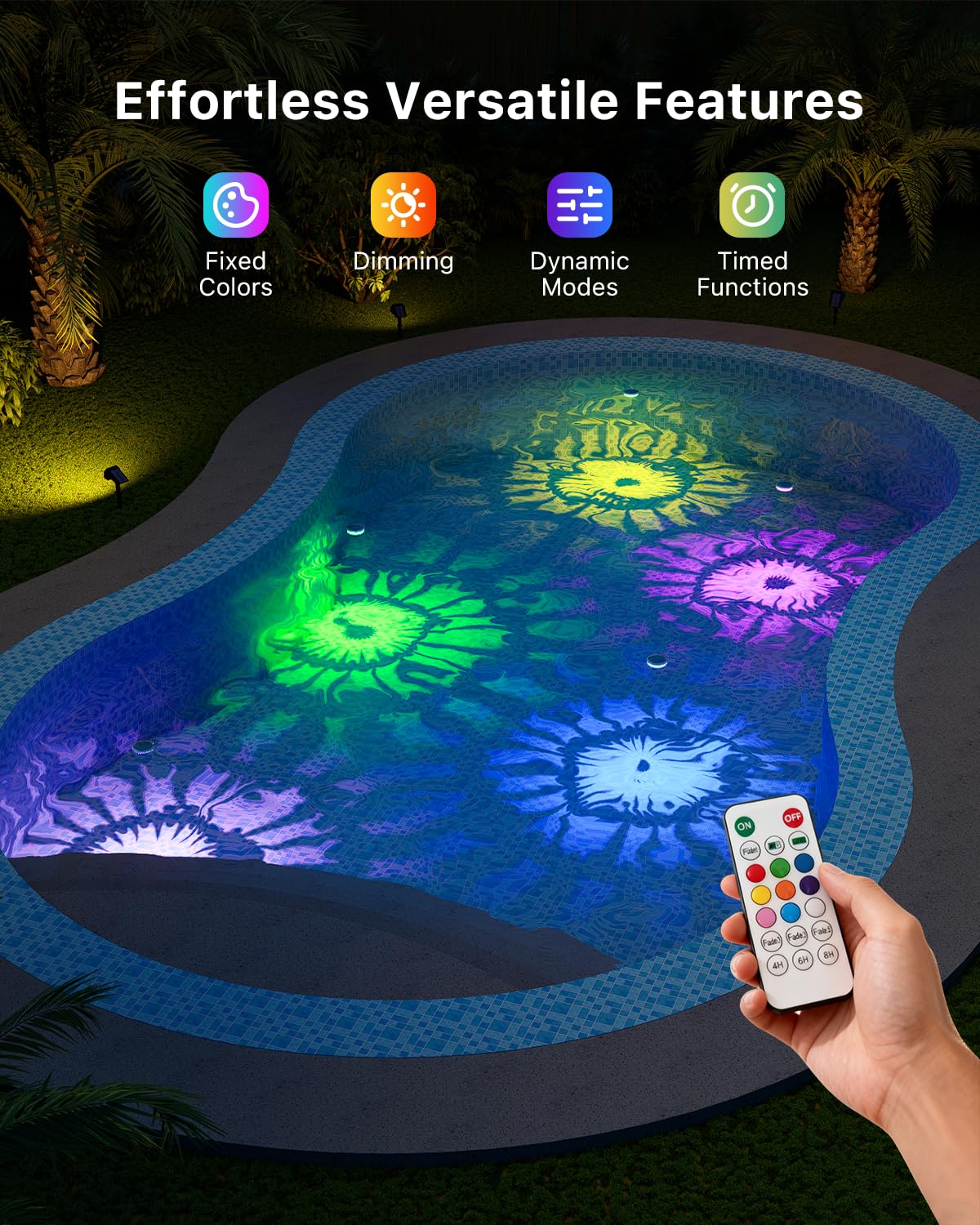 GVSHINE solar pool light color change for vibrant night swims