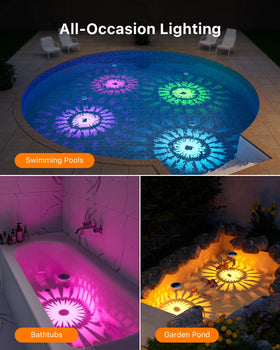 GVSHINE stable floating pool light maintains upright position in waves