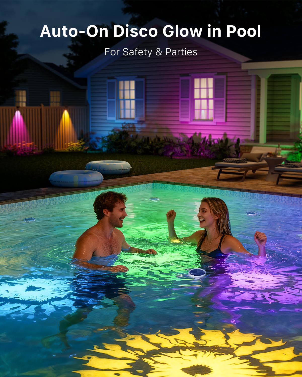 GVSHINE waterproof pool light remains stable during waves and splashes