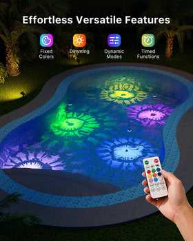 GVSHINE waterproof pool light with durable PC body endures sun and splashes