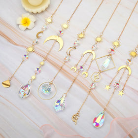 GWAHSA crystal beads and pendants reflect sunlight for sparkling room accents