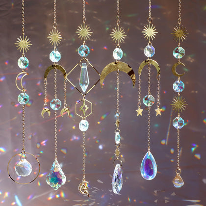 GWAHSA Crystal Suncatcher six-piece pack casts vivid rainbows in sunlit windows