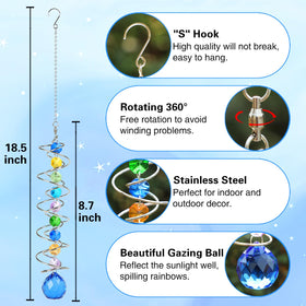 GWAHSA crystal suncatcher prism reflects sunlight for vibrant indoor display.
