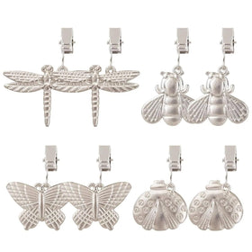 GWHOLE butterfly tablecloth weights clip keeps fabric steady in breeze.