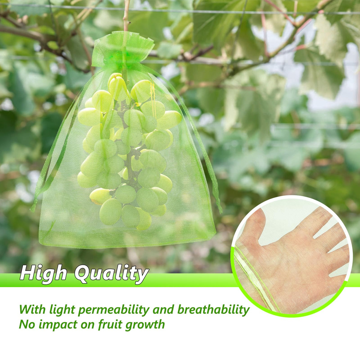 GWHOLE durable breathable polyester material protects delicate fruit skins.