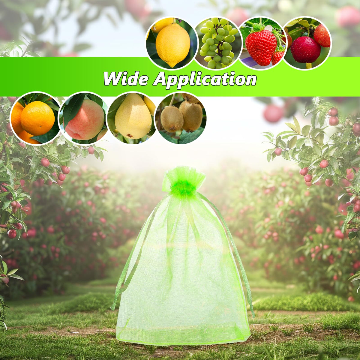 GWHOLE 50-bag pack for versatile garden fruit protection.