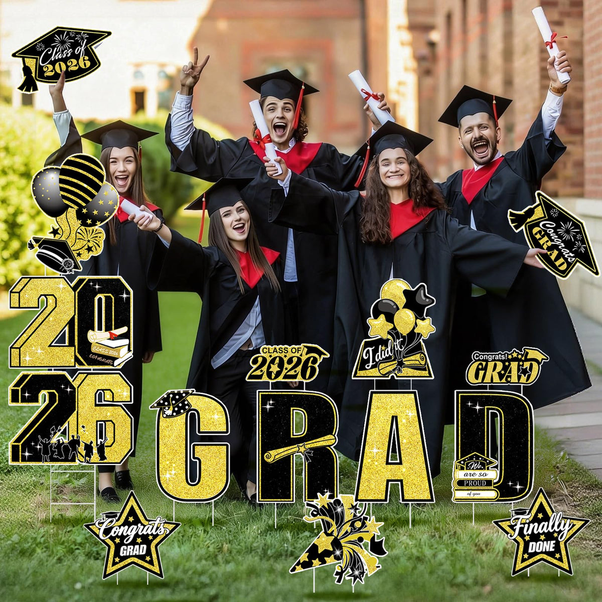 GXGGUS bold congrats grad sign for outdoor decor and celebratory spaces.