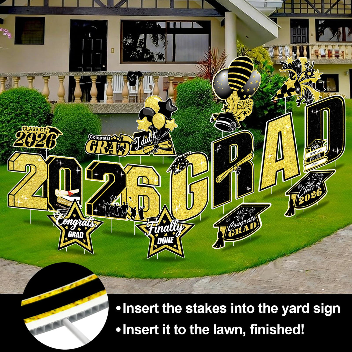 GXGGUS Class of 2026 front-yard display designed to welcome guests and celebrate achievement.