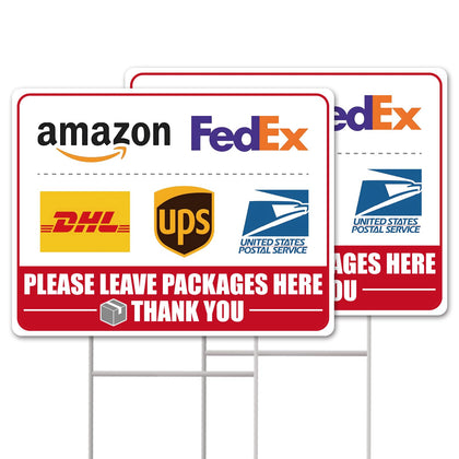 GXGGUS delivery sign on porch with bold lettering boosts courier visibility.