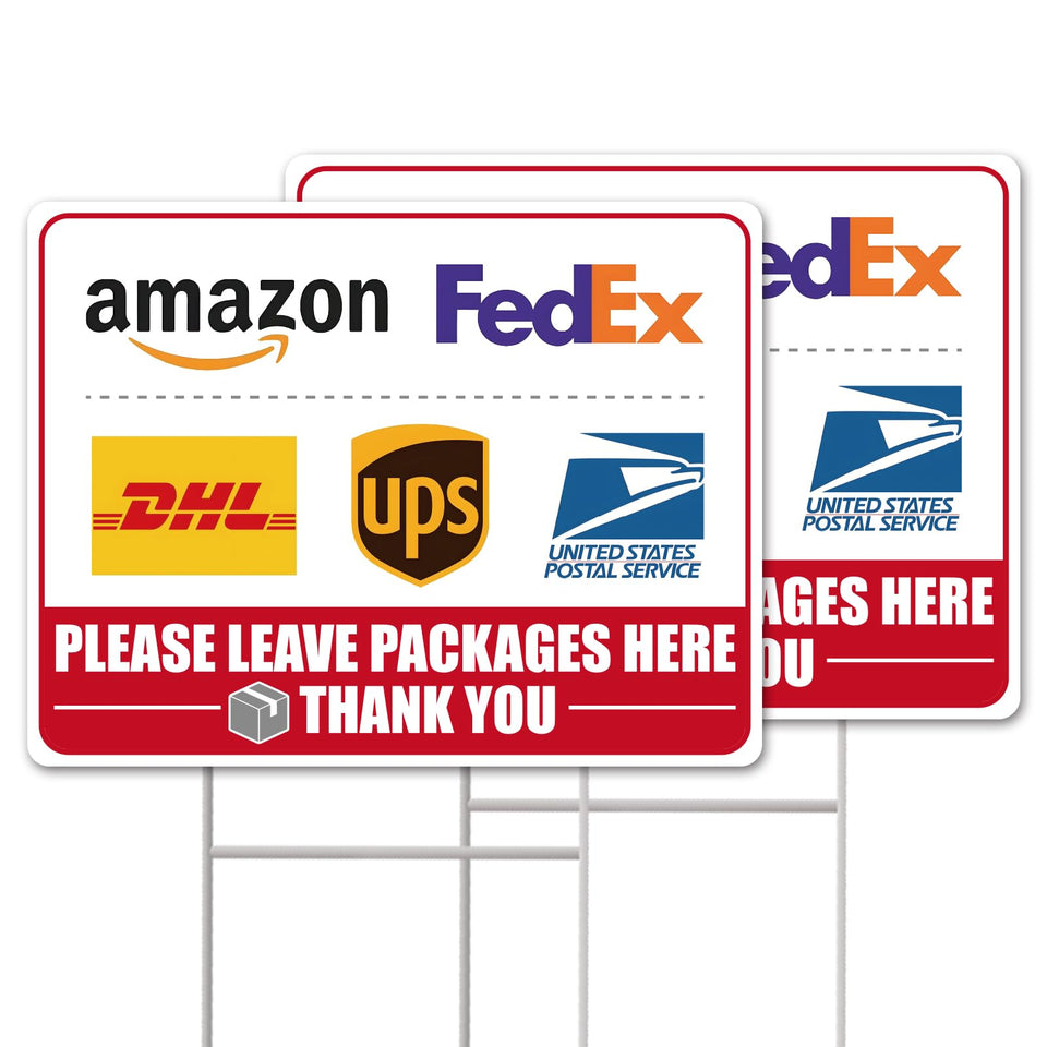 GXGGUS delivery sign on porch with bold lettering boosts courier visibility.