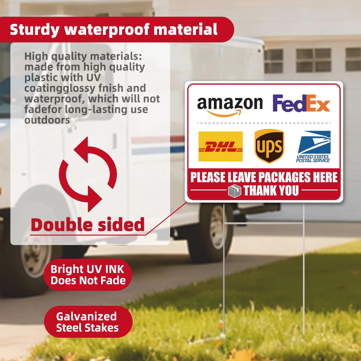 GXGGUS professional-looking sign helps prevent misdeliveries with clear instructions.