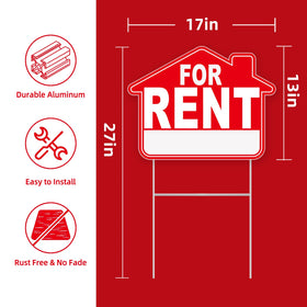GXGGUS Double-sided For Rent Sign offers maximum visibility from both directions.