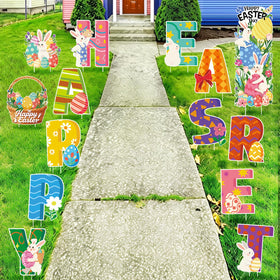 GXGGUS floral bunny motif sign adds cheerful spring accents to your garden.