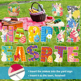 GXGGUS large panel with florals and 'Happy Easter Day' for high visibility.