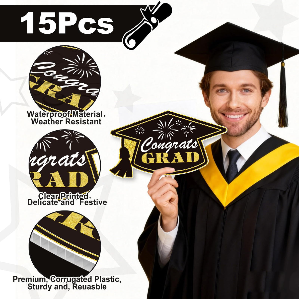 GXGGUS indoor wall or tabletop graduation signs for versatile decor and photo props.