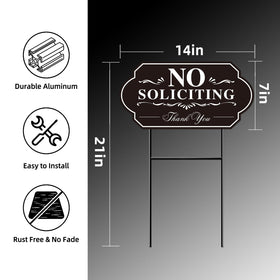 GXGGUS No Soliciting Sign provides clear boundary day and night